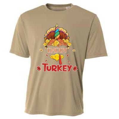 Funny Cute Unicorn Daddy Turkey Face Gift Turkey Family Gift Cooling Performance Crew T-Shirt