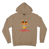 Funny Cute Unicorn Daddy Turkey Face Gift Turkey Family Gift Hoodie