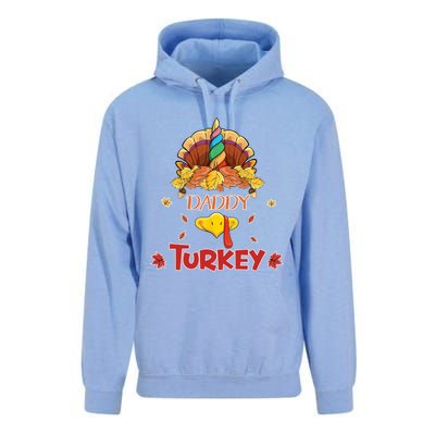 Funny Cute Unicorn Daddy Turkey Face Gift Turkey Family Gift Unisex Surf Hoodie