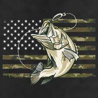 Fishing Camouflage Us American Flag Bass Fish Fisherman Camo Hat