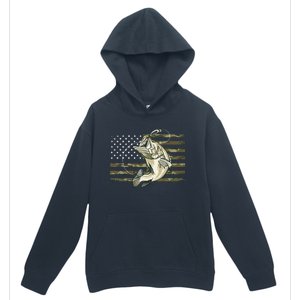 Fishing Camouflage Us American Flag Bass Fish Fisherman Camo Urban Pullover Hoodie