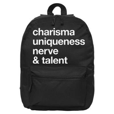 Funny Charisma Uniqueness Nerve Talent Gay Clothing 16 in Basic Backpack