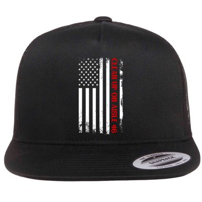 Funny Clean Up On Aisle 46 Anti Biden 2024 Flatbill Hat