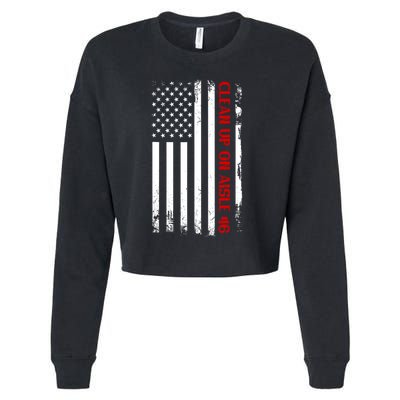 Funny Clean Up On Aisle 46 Anti Biden 2024 Cropped Pullover Crew