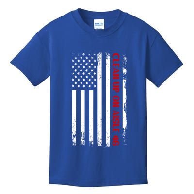 Funny Clean Up On Aisle 46 Anti Biden 2024 Kids T-Shirt