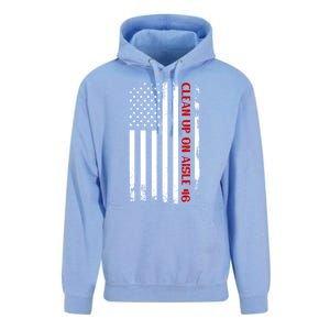 Funny Clean Up On Aisle 46 Anti Biden 2024 Unisex Surf Hoodie