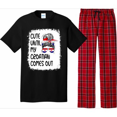 Funny Cute Until My Croatian Comes Out Cool Gift Pajama Set