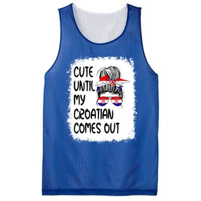 Funny Cute Until My Croatian Comes Out Cool Gift Mesh Reversible Basketball Jersey Tank