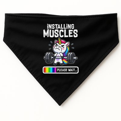 Funny Cute Unicorn Workout Gym Fitness Weightlifting Gift USA-Made Doggie Bandana