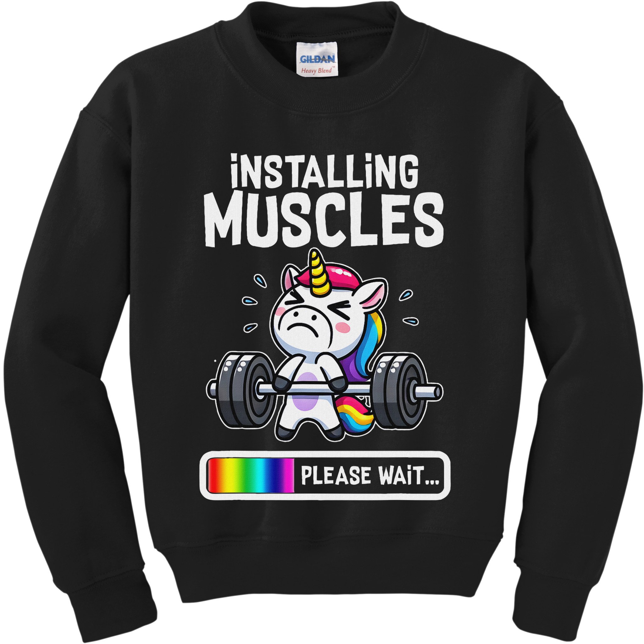 Funny Cute Unicorn Workout Gym Fitness Weightlifting Gift Kids Sweatshirt