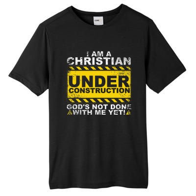 Funny Christian Under Construction Gift Catholic Tall Fusion ChromaSoft Performance T-Shirt