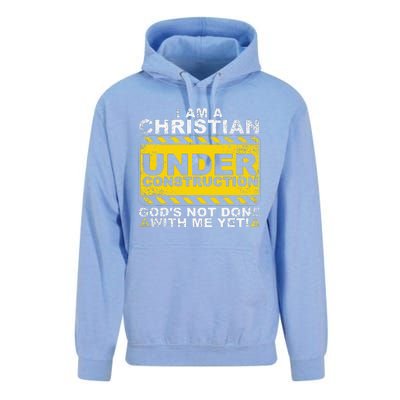 Funny Christian Under Construction Gift Catholic Unisex Surf Hoodie