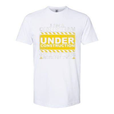 Funny Christian Under Construction Gift Catholic Softstyle CVC T-Shirt