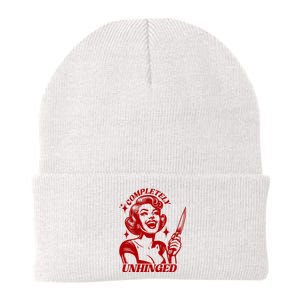 Funny Completely Unhinged Girl Knit Cap Winter Beanie