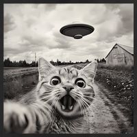 Funny Cat Ufo Alien Selfie Cool Comfort Performance Bucket Hat