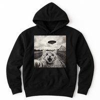 Funny Cat Ufo Alien Selfie Hoodie