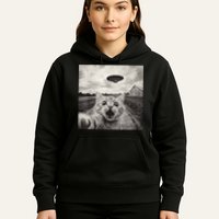 Funny Cat Ufo Alien Selfie Hoodie