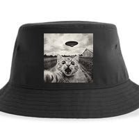 Funny Cat Ufo Alien Selfie Sustainable Bucket Hat