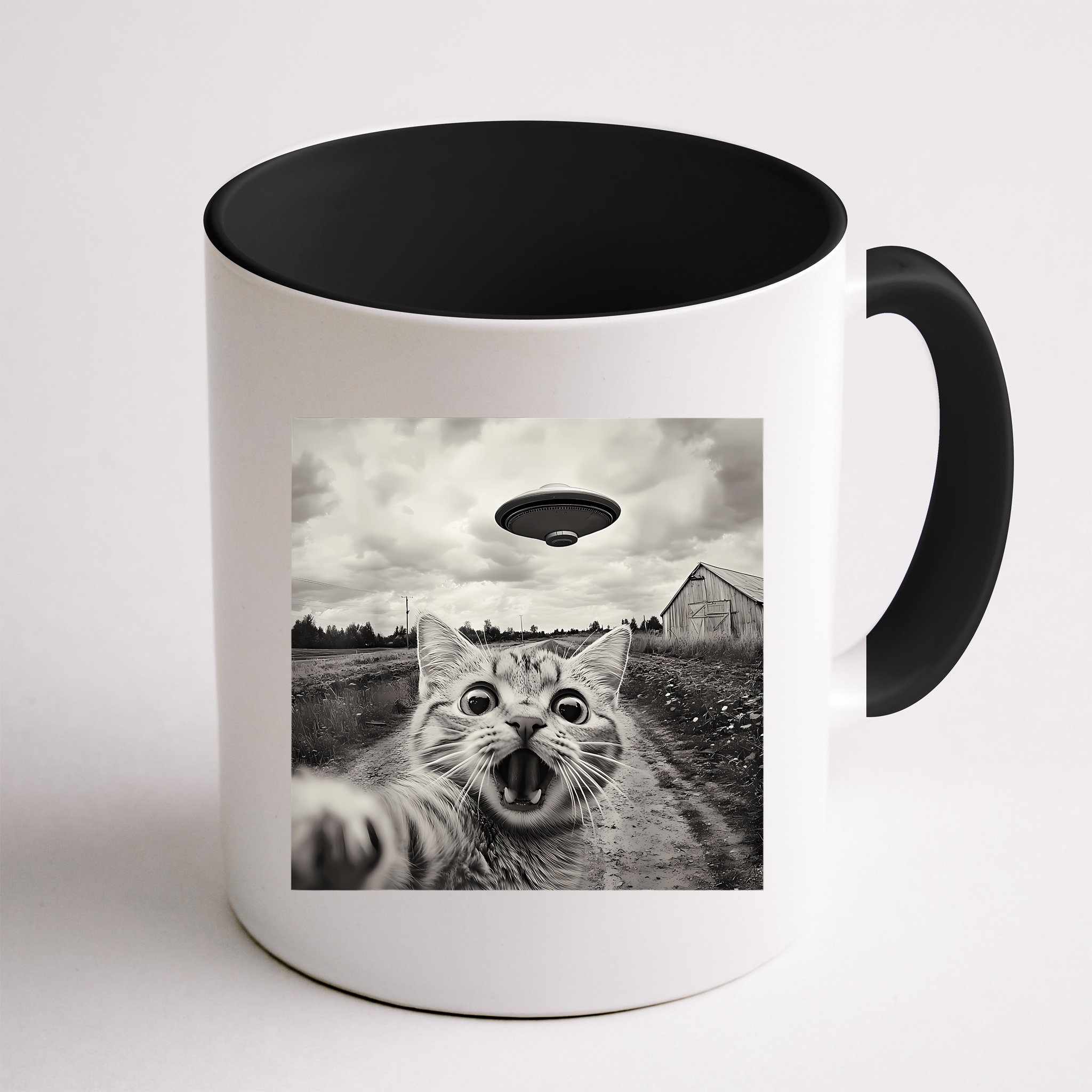 Funny Cat Ufo Alien Selfie Mug