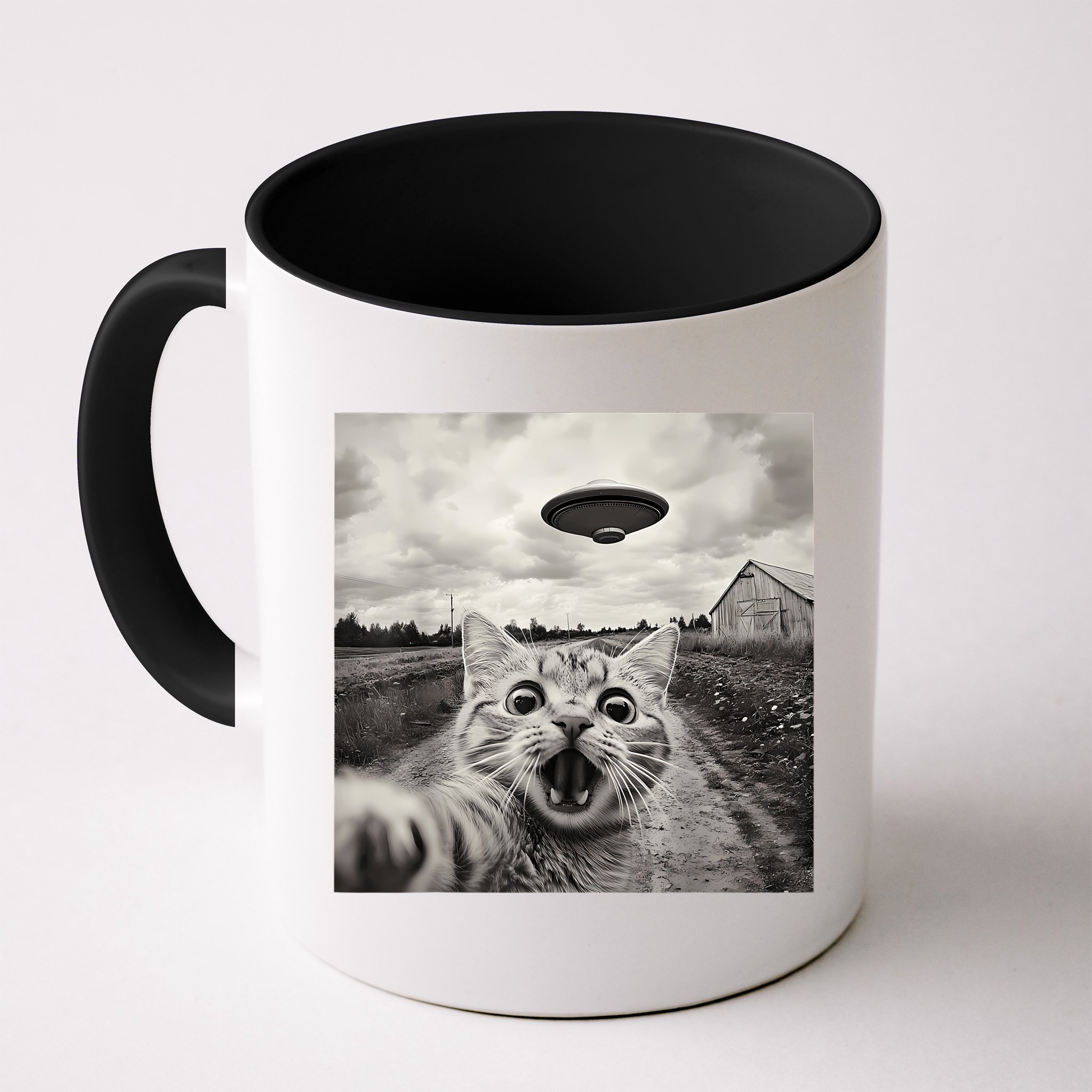 Funny Cat Ufo Alien Selfie Mug