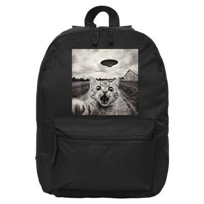 Funny Cat Ufo Alien Selfie 16 in Basic Backpack