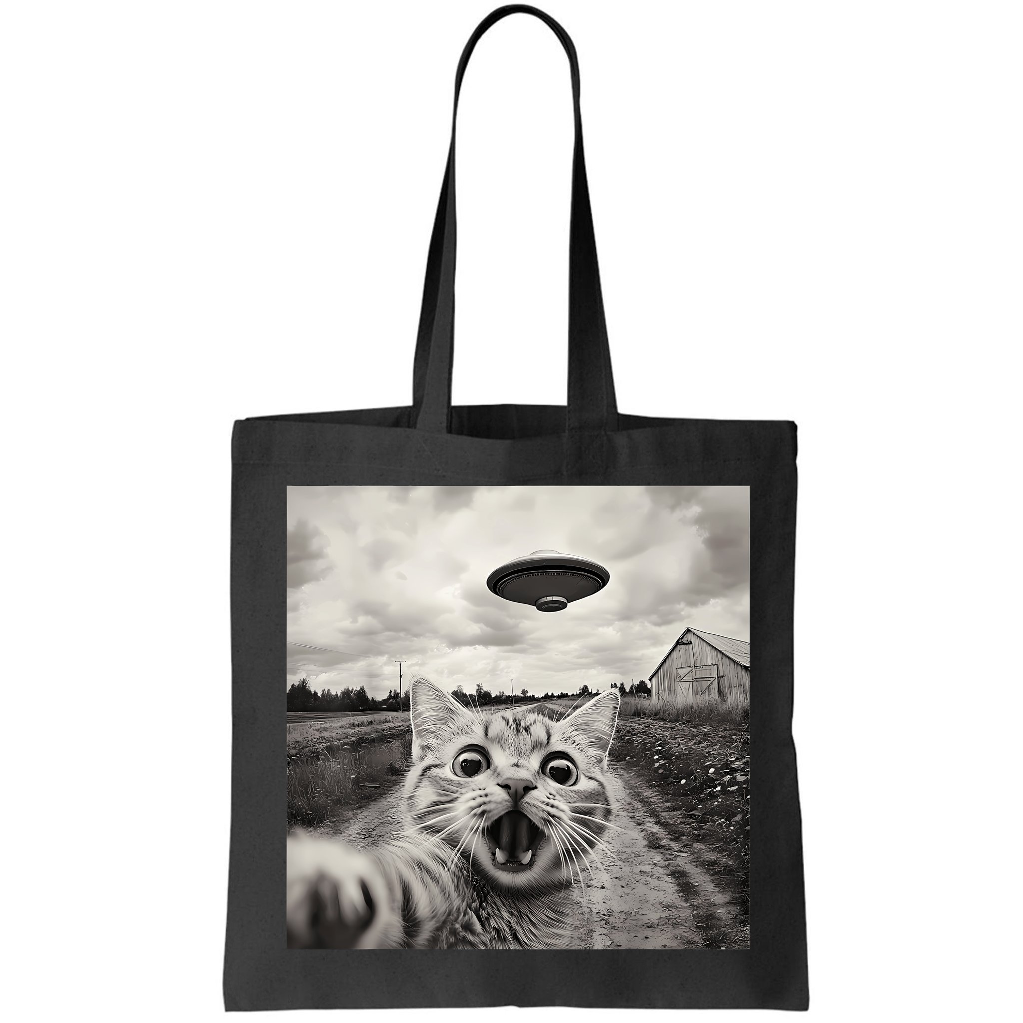 Funny Cat Ufo Alien Selfie Bag