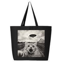 Funny Cat Ufo Alien Selfie 25L Jumbo Tote