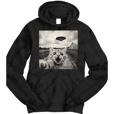 Funny Cat Ufo Alien Selfie Tie Dye Hoodie