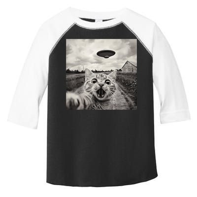 Funny Cat Ufo Alien Selfie Toddler Fine Jersey T-Shirt