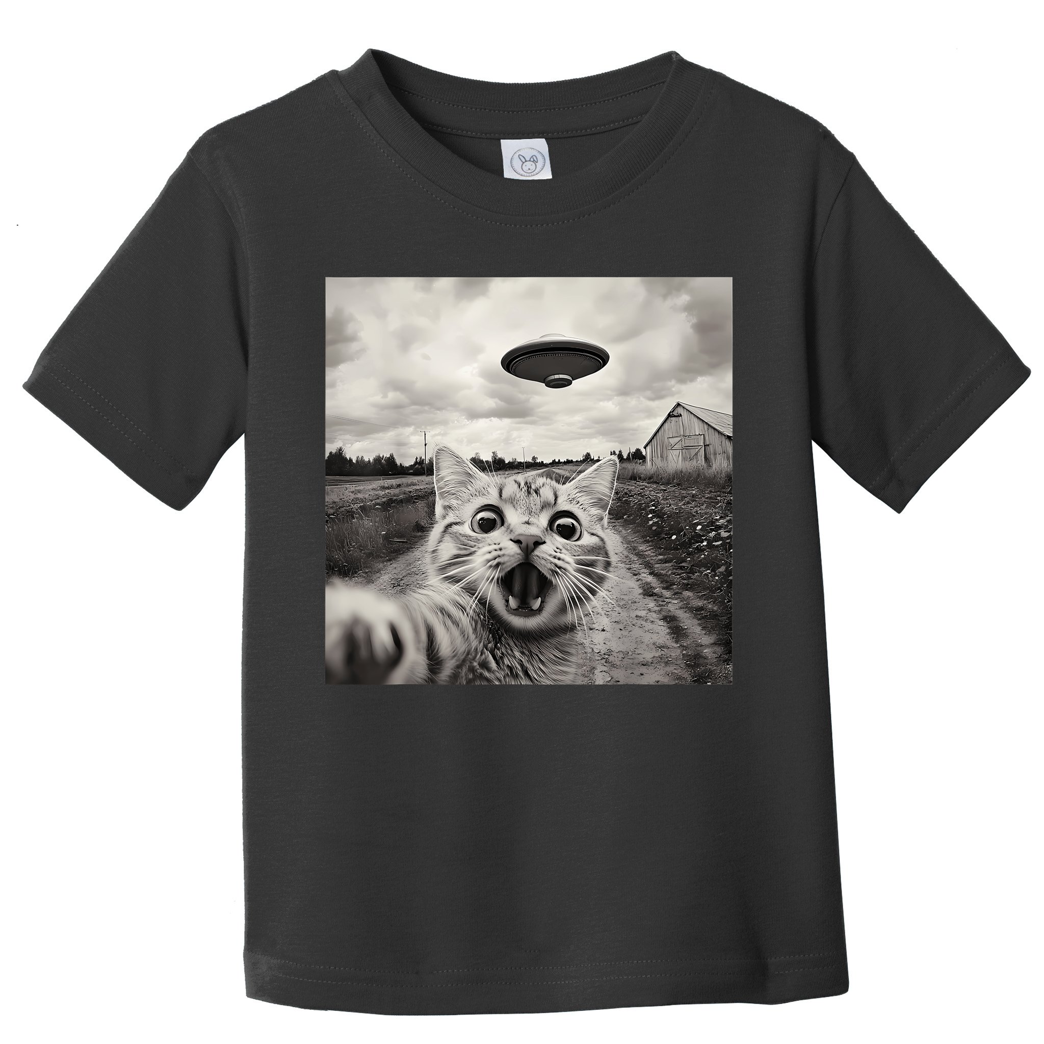 Funny Cat Ufo Alien Selfie Toddler T-Shirt