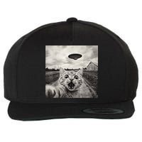 Funny Cat Ufo Alien Selfie Wool Snapback Cap
