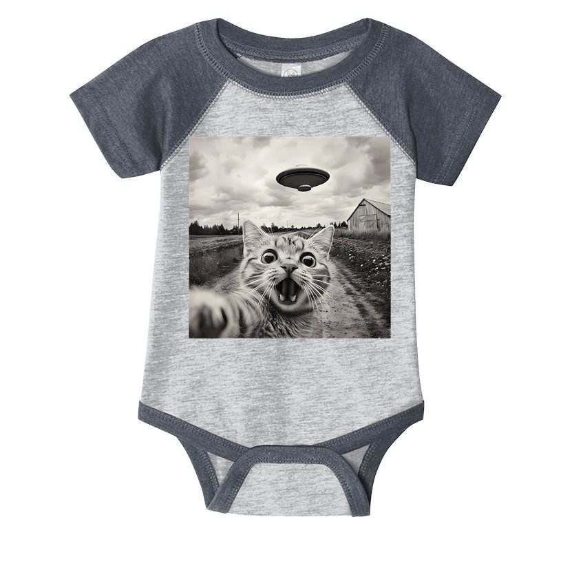 Funny Cat Ufo Alien Selfie Infant Baby Jersey Bodysuit