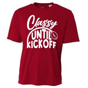 Funny Classy Until Kickoff Football Fan Cooling Performance Crew T-Shirt