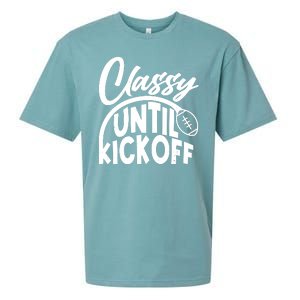 Funny Classy Until Kickoff Football Fan Sueded Cloud Jersey T-Shirt