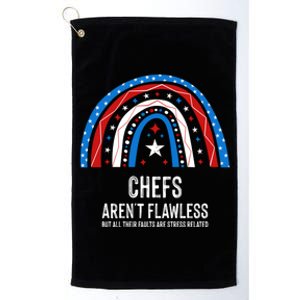 Funny Chef Usa Flag 4th Of July American Gift Platinum Collection Golf Towel