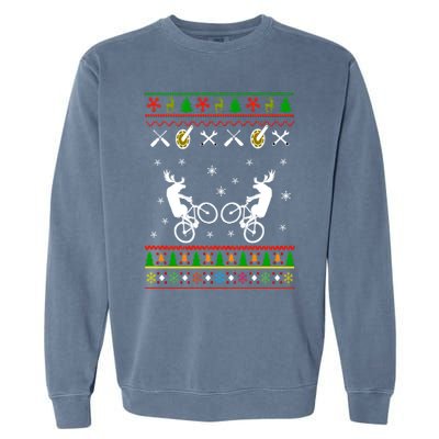 Funny Cycling Ugly Christmas Garment-Dyed Sweatshirt