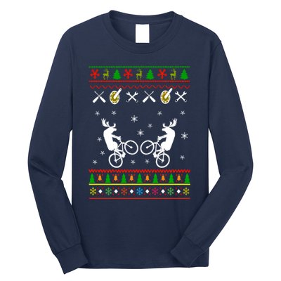 Funny Cycling Ugly Christmas Long Sleeve Shirt