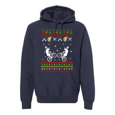 Funny Cycling Ugly Christmas Premium Hoodie