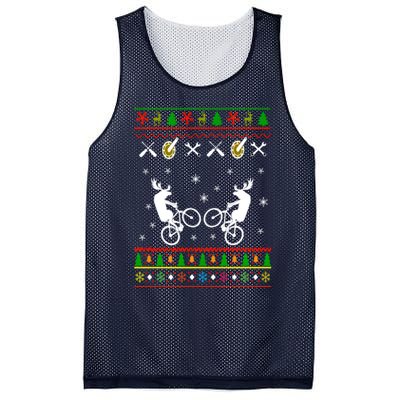 Funny Cycling Ugly Christmas Mesh Reversible Basketball Jersey Tank