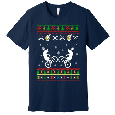 Funny Cycling Ugly Christmas Premium T-Shirt