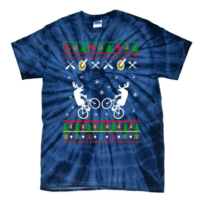 Funny Cycling Ugly Christmas Tie-Dye T-Shirt