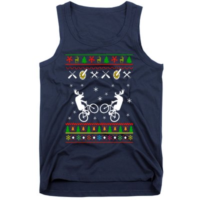 Funny Cycling Ugly Christmas Tank Top