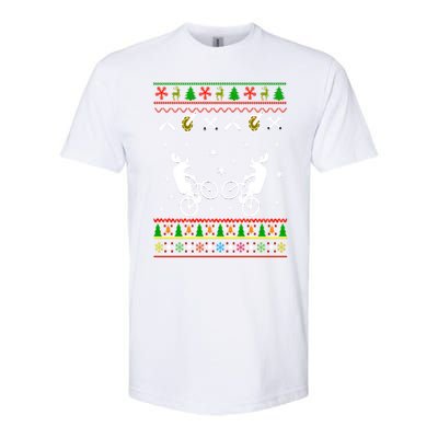 Funny Cycling Ugly Christmas Softstyle® CVC T-Shirt