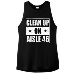 Funny Clean Up On Aisle 46 Impeach Biden Pro Trump 2024 Anti Biden Ladies PosiCharge Tri-Blend Wicking Tank