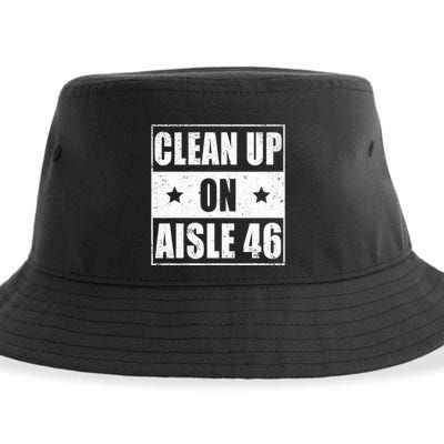 Funny Clean Up On Aisle 46 Impeach Biden Pro Trump 2024 Anti Biden Sustainable Bucket Hat