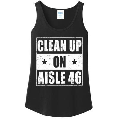 Funny Clean Up On Aisle 46 Impeach Biden Pro Trump 2024 Anti Biden Ladies Essential Tank