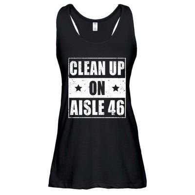 Funny Clean Up On Aisle 46 Impeach Biden Pro Trump 2024 Anti Biden Ladies Essential Flowy Tank