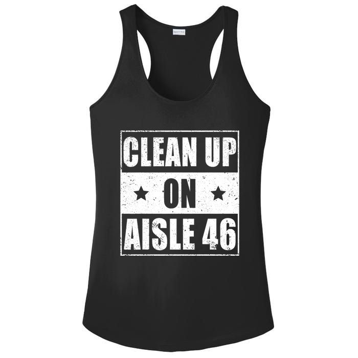 Funny Clean Up On Aisle 46 Impeach Biden Pro Trump 2024 Anti Biden Ladies PosiCharge Competitor Racerback Tank