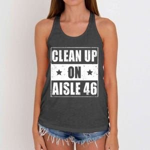 Funny Clean Up On Aisle 46 Impeach Biden Pro Trump 2024 Anti Biden Women's Knotted Racerback Tank