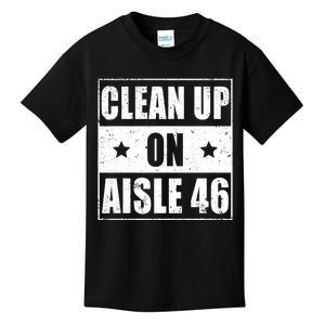 Funny Clean Up On Aisle 46 Impeach Biden Pro Trump 2024 Anti Biden Kids T-Shirt